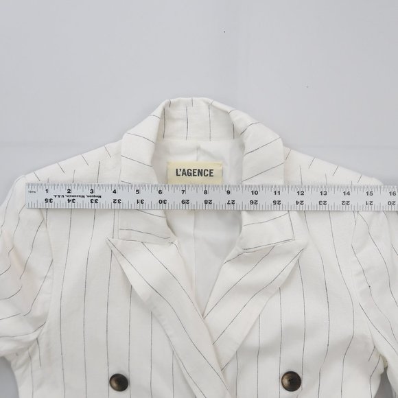L'AGENCE Brea Blazer in Ivory & Black in Size 2 - Picture 15 of 16